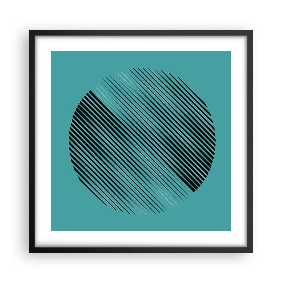 Plagát v čiernom ráme - Kruh – geometrická variácia - 50x50 cm