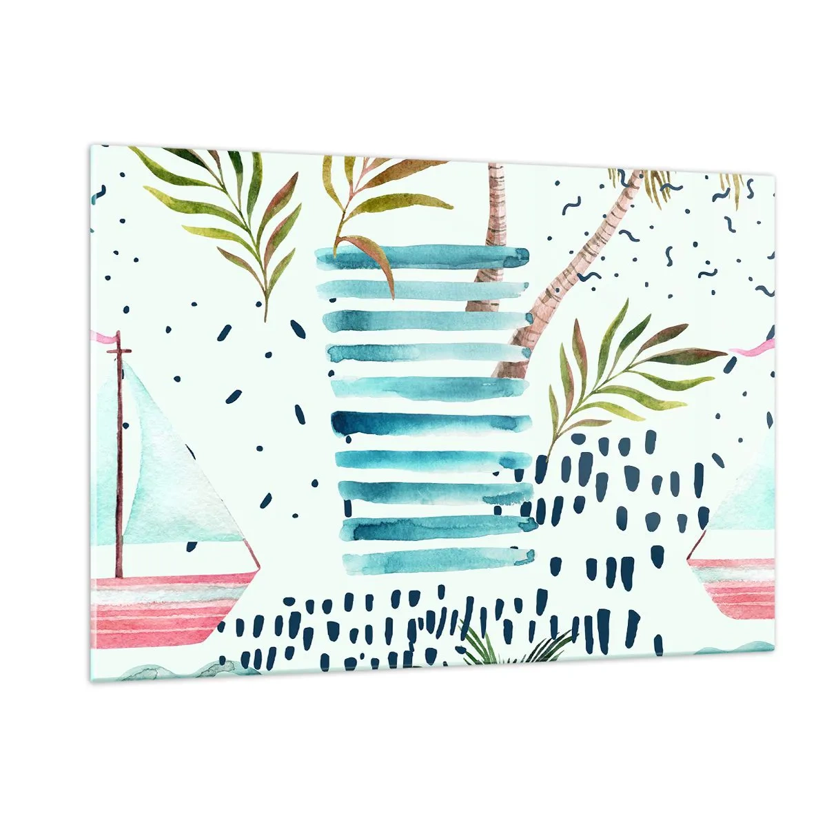 Obraz na skle - Prázdniny pod palmami - 120x80 cm