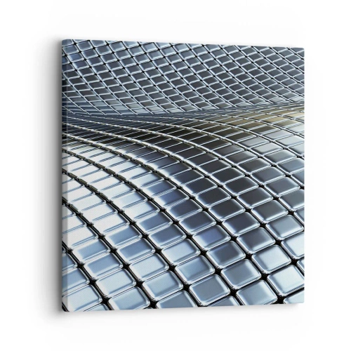 Obraz na plátne - Kovová strieborná vlna - 30x30 cm