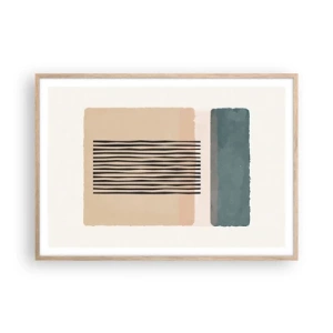 Plagát v ráme zo svetlého duba - Všetko v poriadku - 100x70 cm