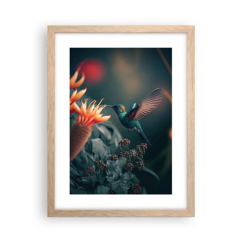 Plagát v ráme zo svetlého duba - Skutočne pestrý život - 30x40 cm