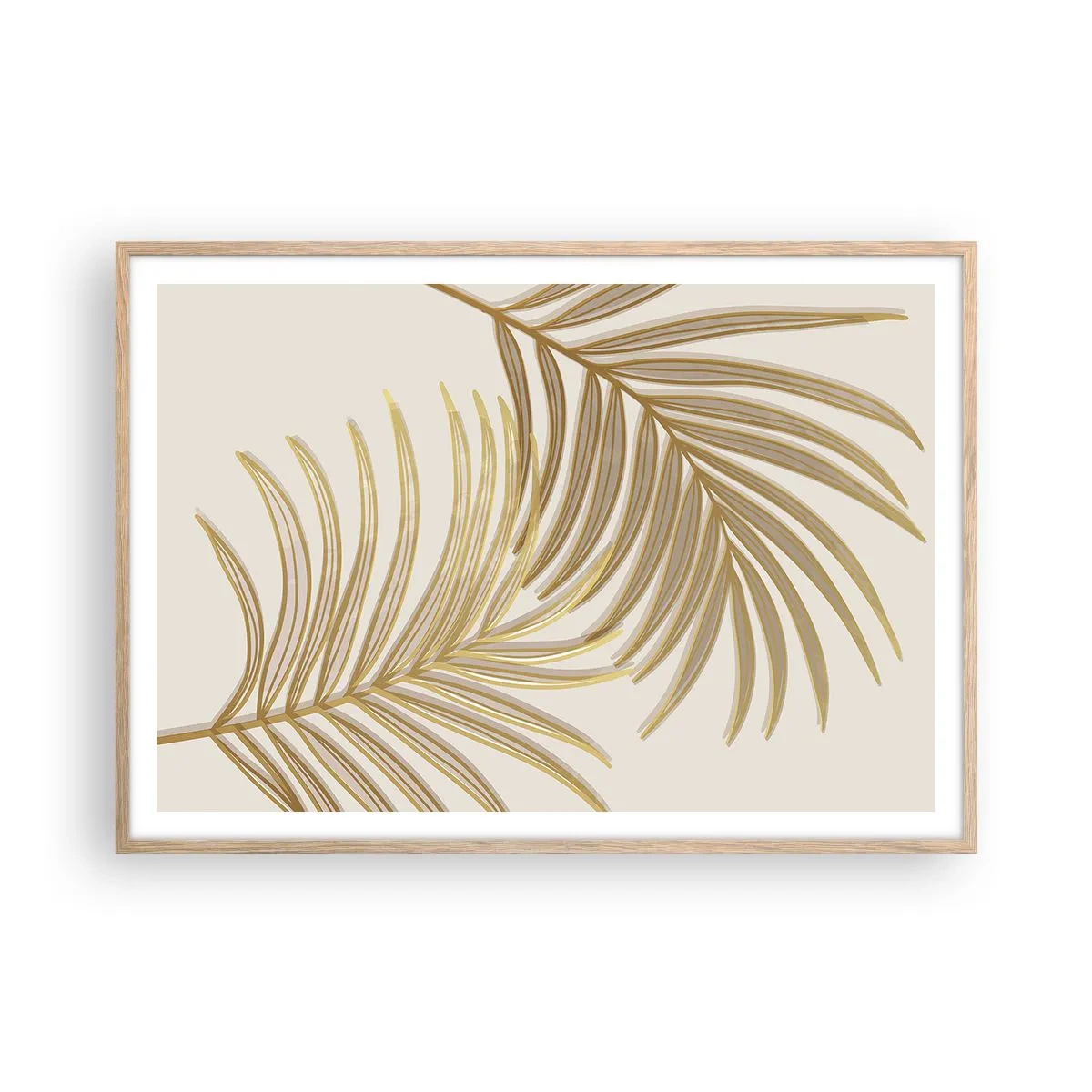Plagát v ráme zo svetlého duba - Zlatá palma! - 100x70 cm