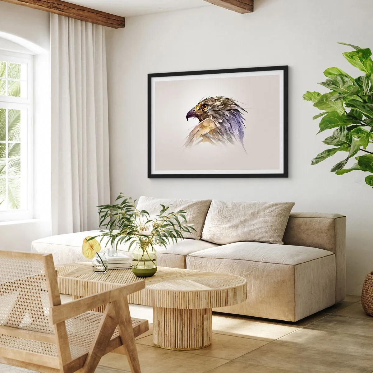 Plagát v čiernom ráme - Portrét bojovníka - 100x70 cm