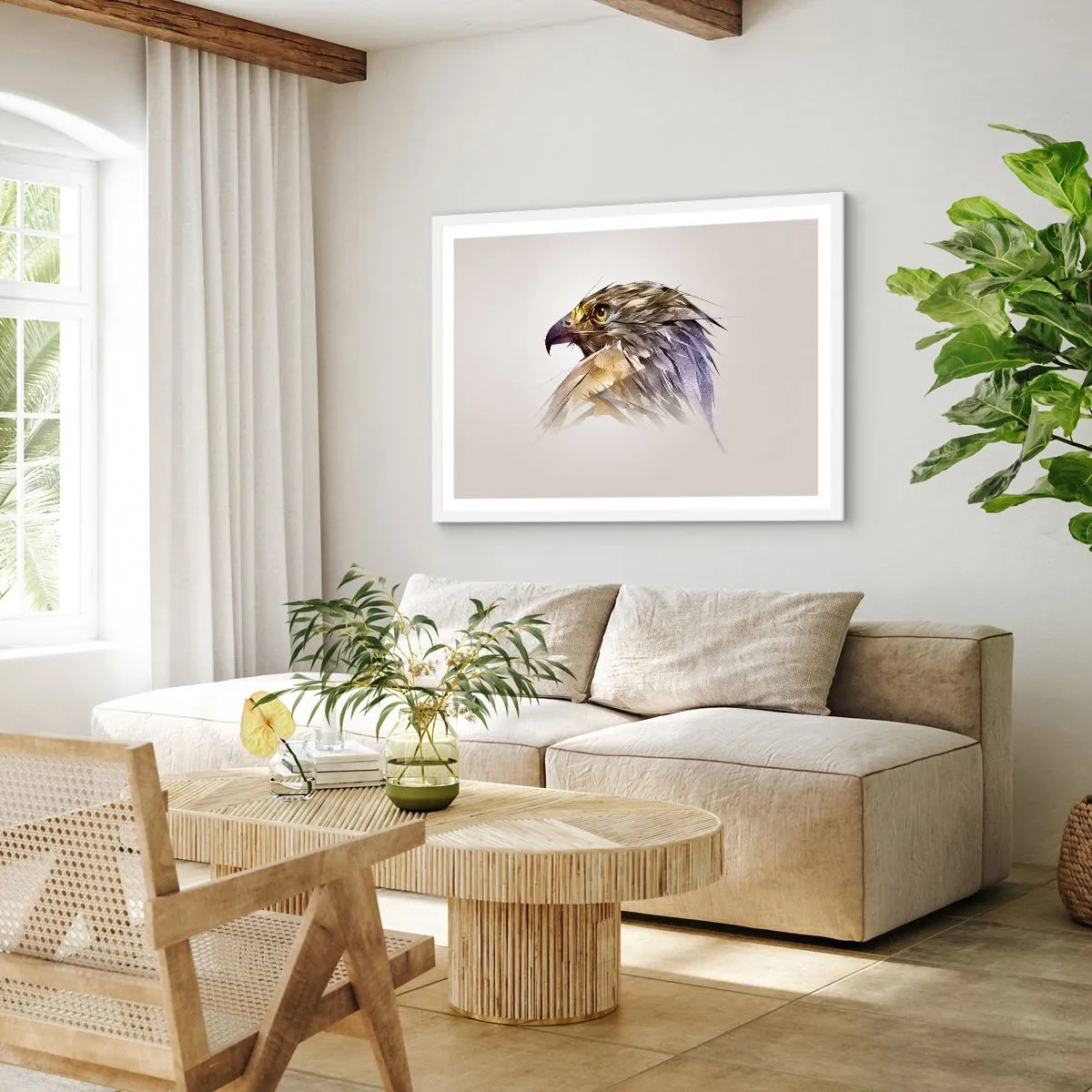 Plagát v bielom ráme - Portrét bojovníka - 91x61 cm