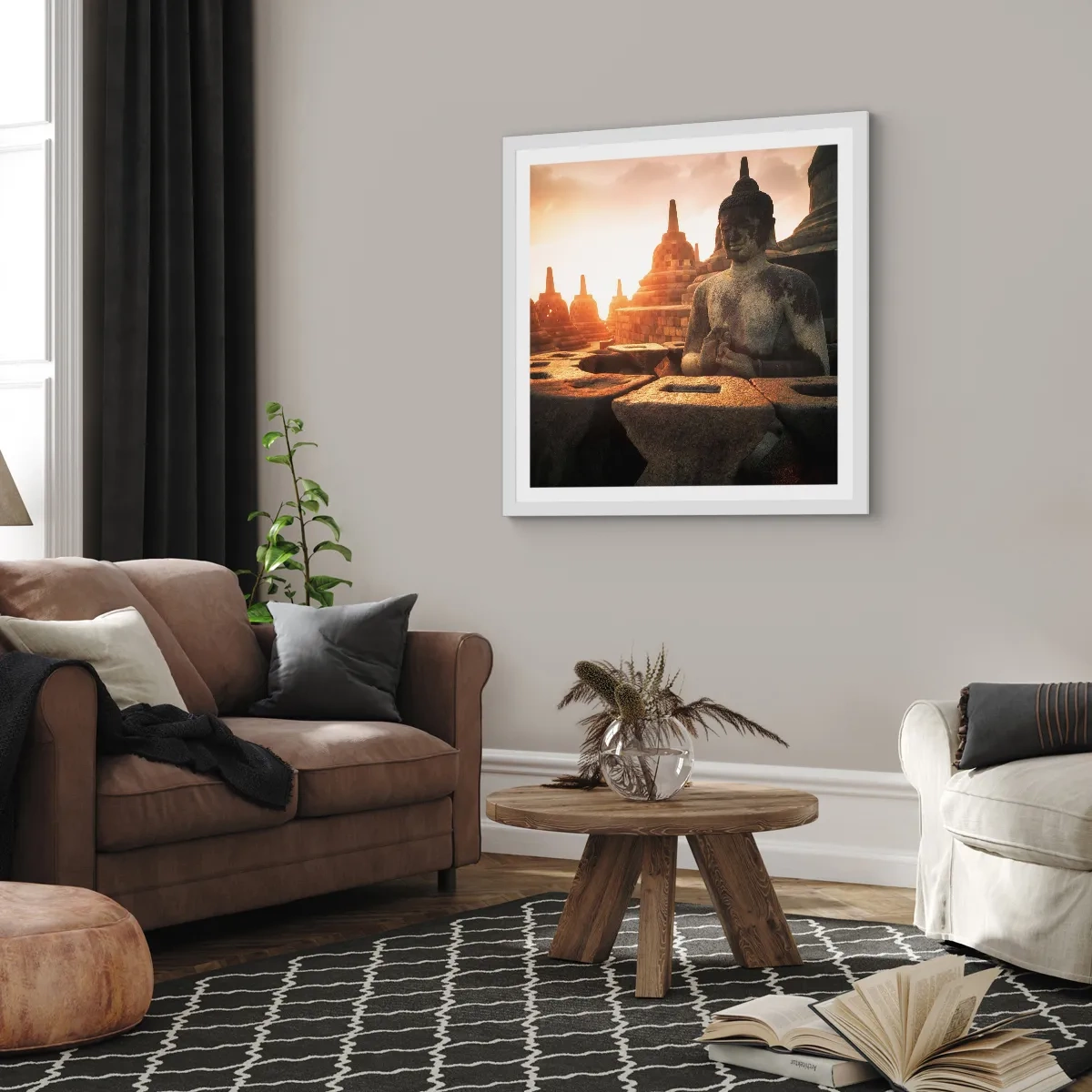 Plagát v bielom ráme - Počasie veľkej múdrosti - 60x60 cm