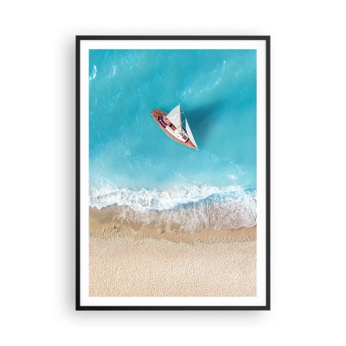 Plagát v čiernom ráme - Na hranici modrej a zlatej - 70x100 cm