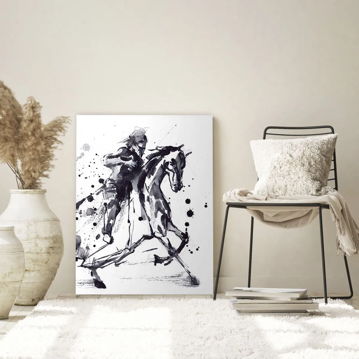 Obraz na skle - Čierny rytier - 80x120 cm