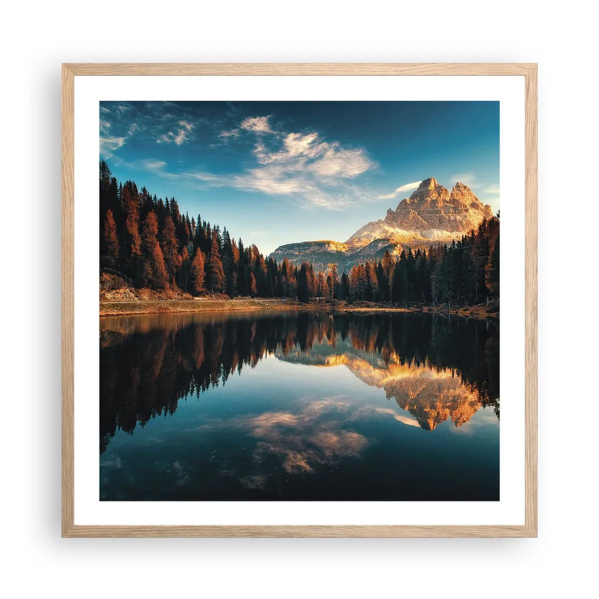 Plagát v ráme zo svetlého duba - Dvojitá krajina - 60x60 cm