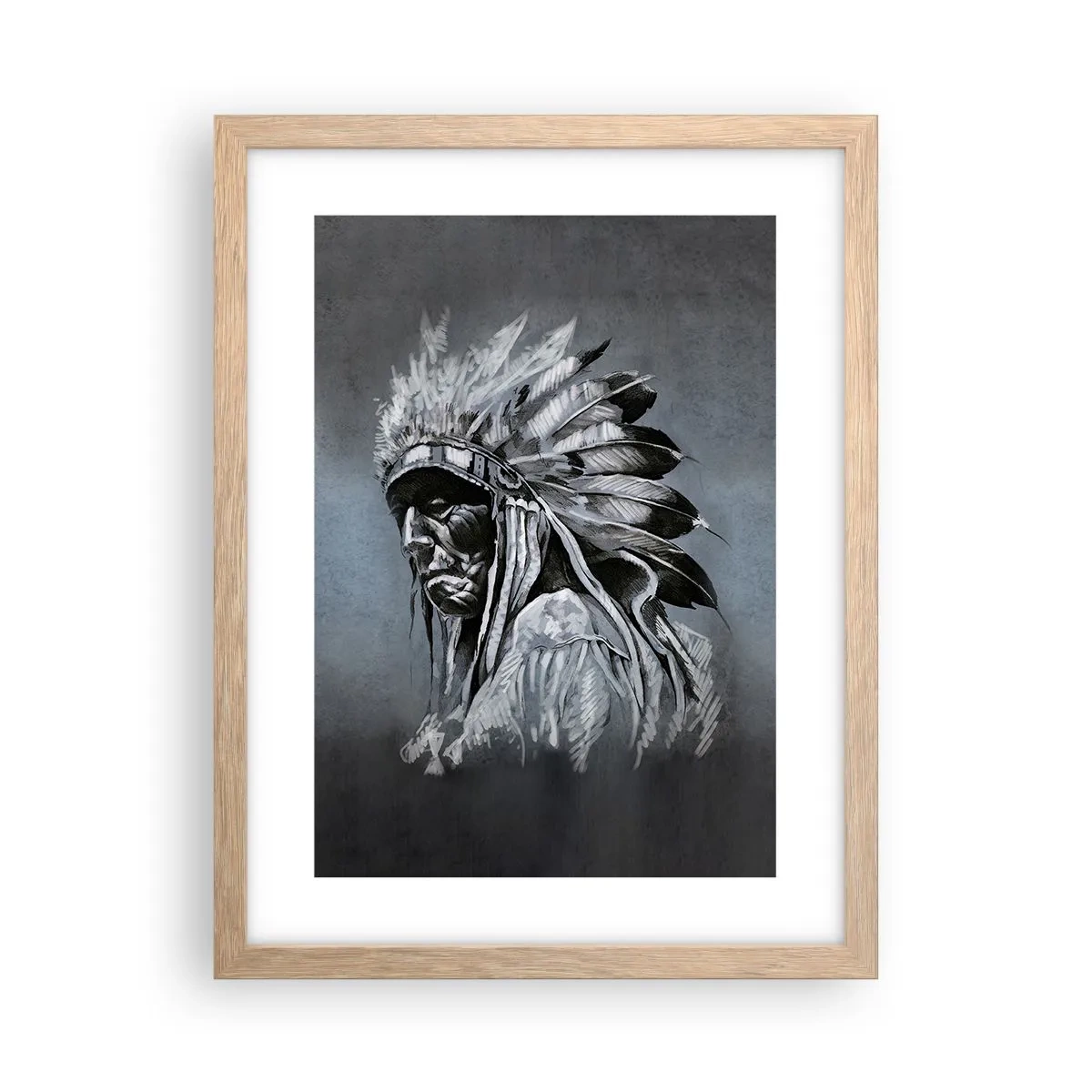 Plagát v ráme zo svetlého duba - Návrat k základom - 30x40 cm