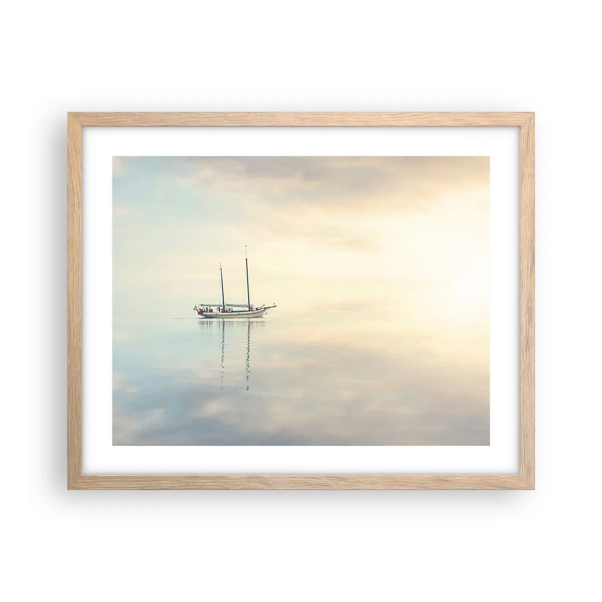 Plagát v ráme zo svetlého duba - V mori ticha - 50x40 cm