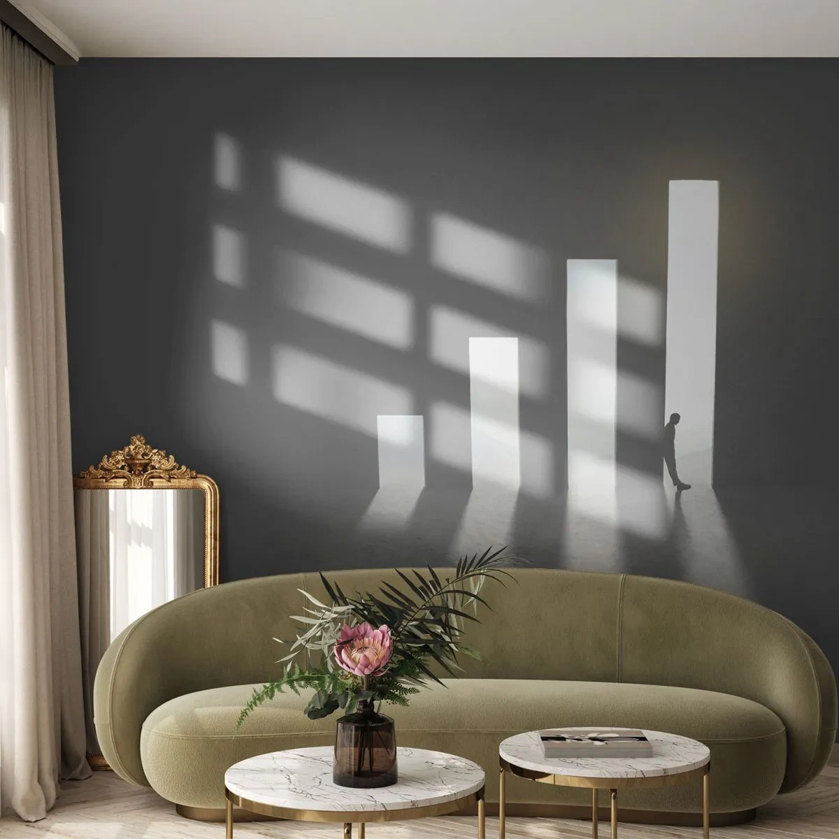 Fototapeta Premium Canvas - Úspech – impresia - Podnikanie, Architektúra, Muž - 250x175 cm