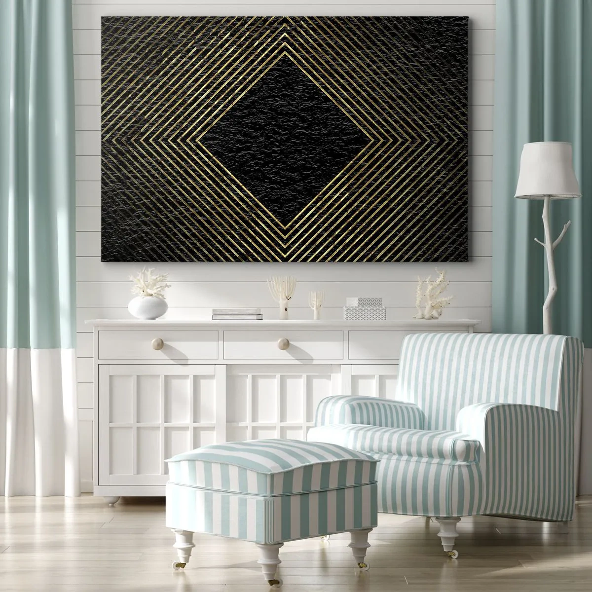 Obraz na plátne - Geometria v štýle glamour - 100x70 cm