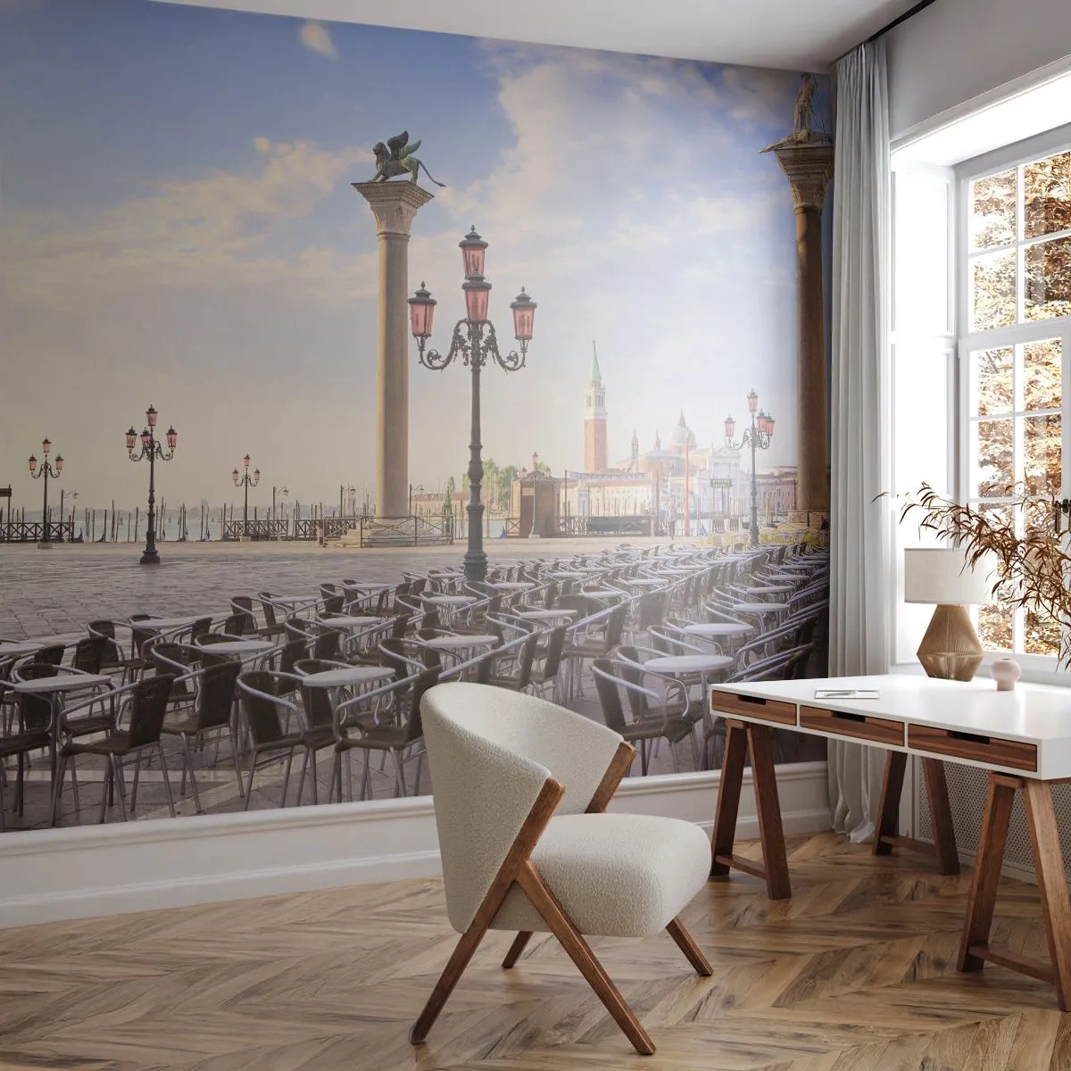 Samolepiaca Fototapeta Deluxe Sticker - Pozývame, všetko pripravené - Architektúra, Mesto, Benátky - 250x175 cm