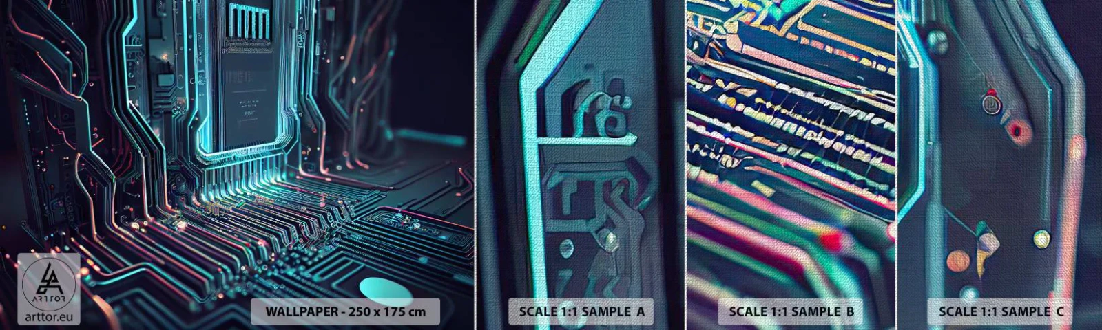 Vzorka fototapety Premium Canvas - Len tak premýšľam… - Technológia, Počítač, procesor - 100x30 cm