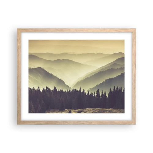 Plagát v ráme zo svetlého duba - Za siedmimi horami… - 50x40 cm