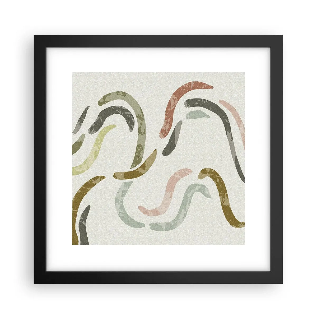 Plagát v čiernom ráme - Radostný tanec abstrakcie - 30x30 cm