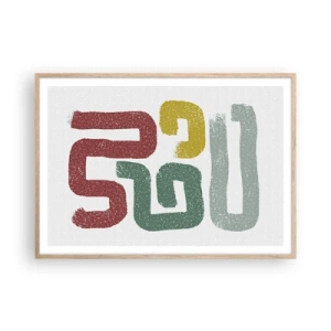 Plagát v ráme zo svetlého duba - V neznámom jazyku - 100x70 cm