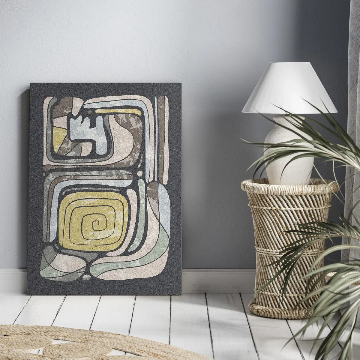 Obraz na plátne - Abstrakcia v predkolumbovskom duchu - 50x70 cm