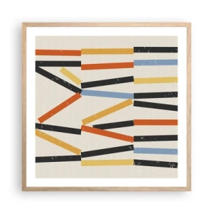 Plagát v ráme zo svetlého duba - Kompozícia na úrovni - 60x60 cm