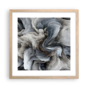 Plagát v ráme zo svetlého duba - Kameň a kvet - 40x40 cm