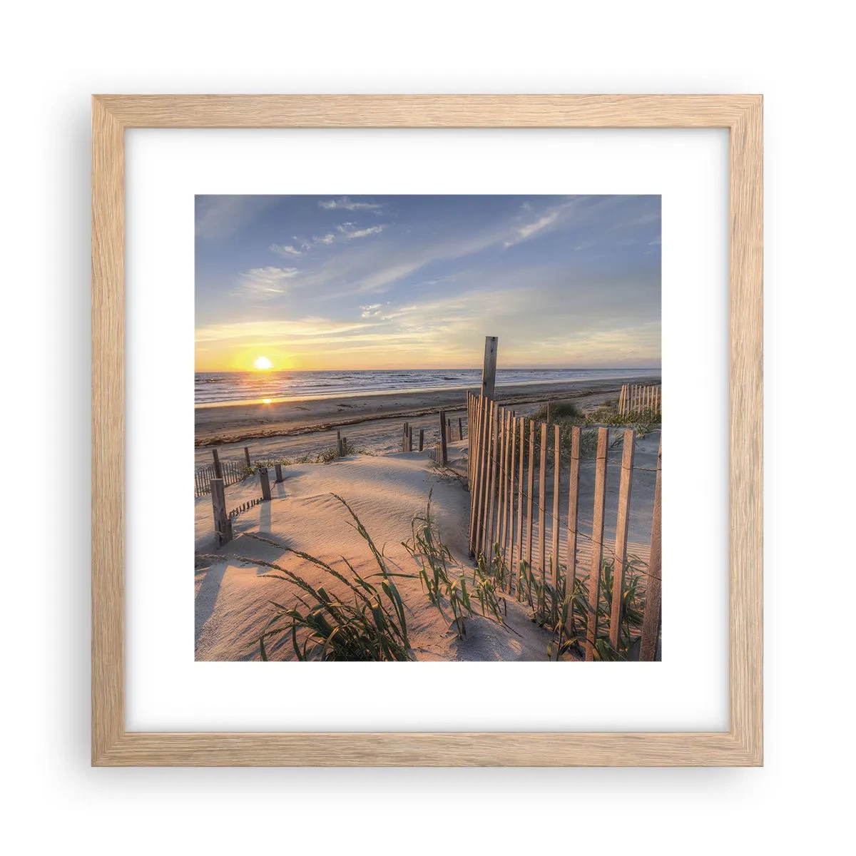 Plagát v ráme zo svetlého duba - Odlesk a tieň vetra - 30x30 cm