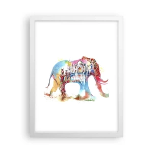 Plagát v bielom ráme - India - aura lásky - 30x40 cm