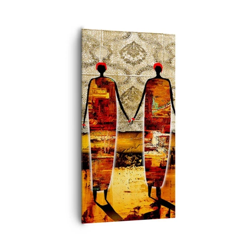 Obraz na plátne - Etnická kompozícia vo farbách Afriky - 65x120 cm