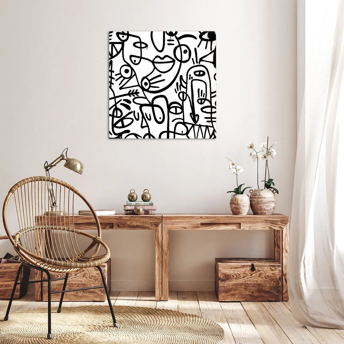 Obraz na plátne - Tváre a preludy - 70x70 cm