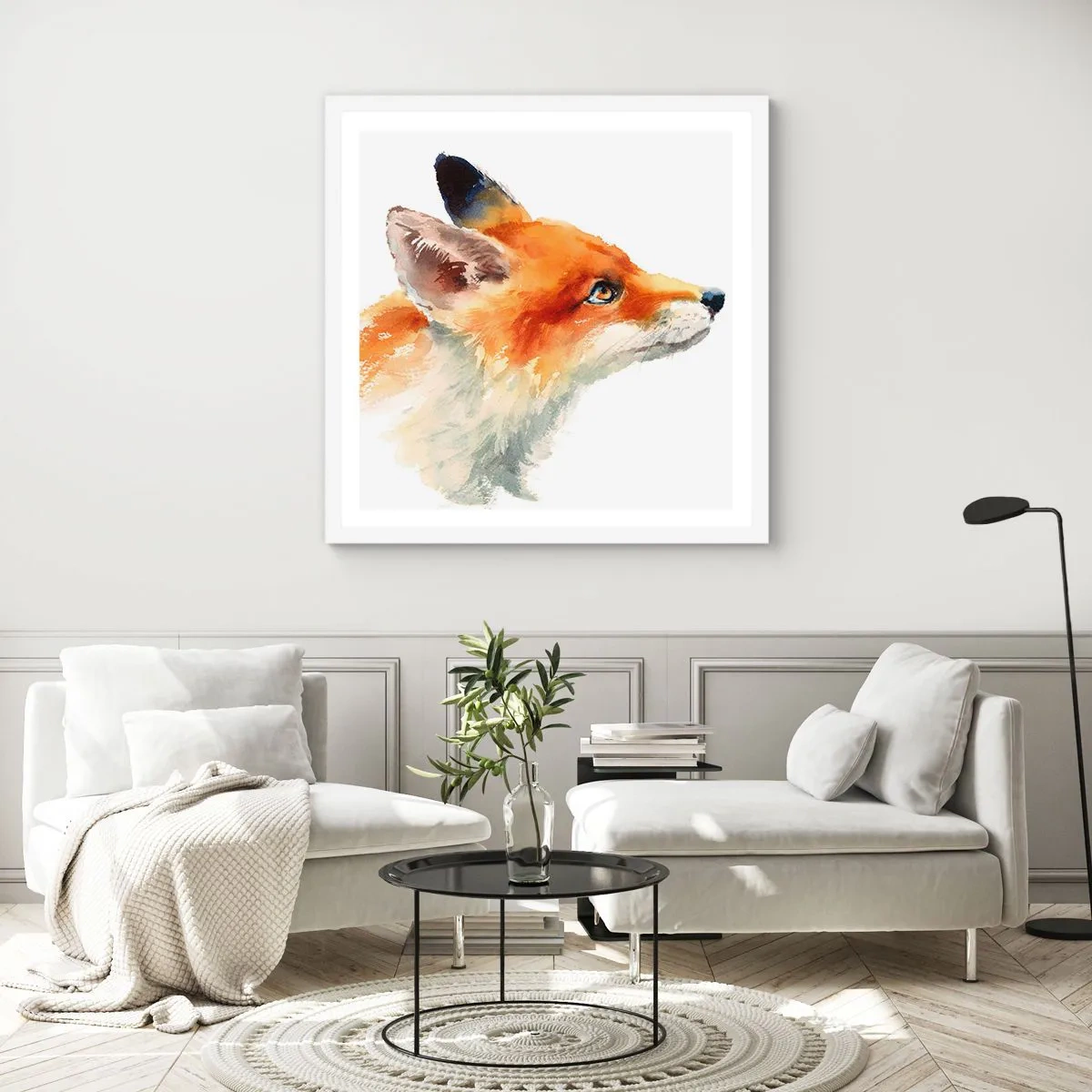 Plagát v bielom ráme - Opatrnosti nie je nikdy dosť - 60x60 cm