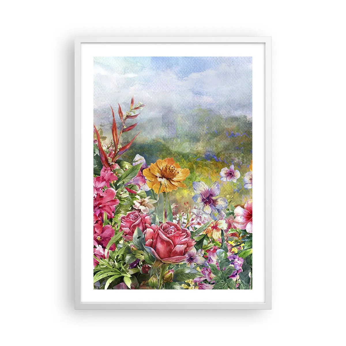 Plagát v bielom ráme - Záhrada, ktorá sa zbláznila - 50x70 cm