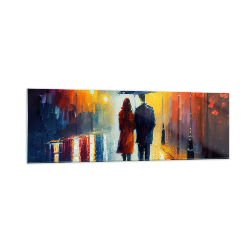 Obraz na skle - Spolu – farebná noc - 160x50 cm