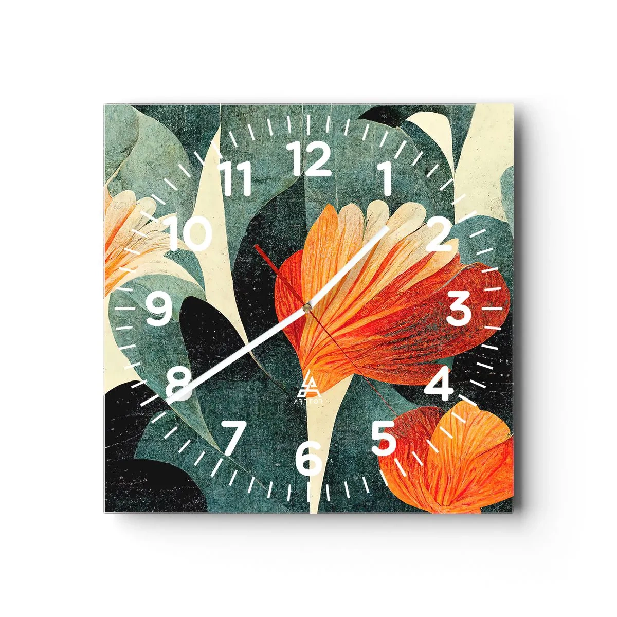 Nástenné hodiny - Tropické horúco a chlad zelene - 30x30 cm