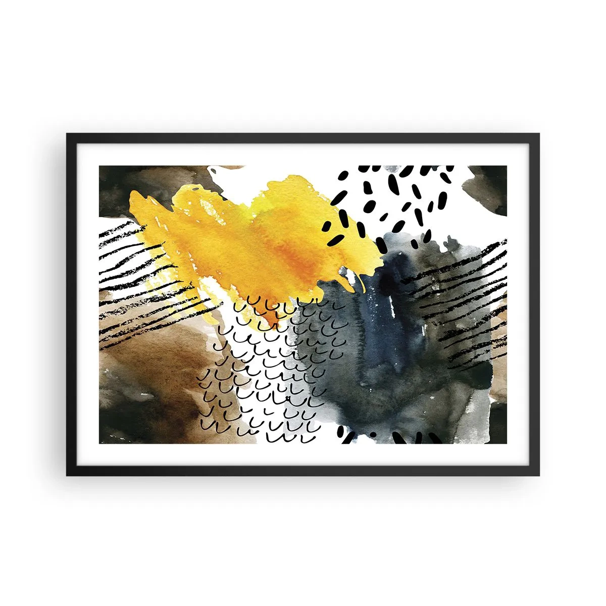 Plagát v čiernom ráme - Stretnutie živlov - 70x50 cm