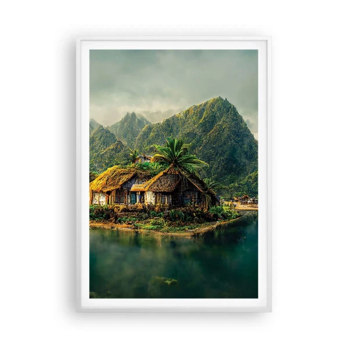 Plagát v bielom ráme - Tropický raj - 70x100 cm
