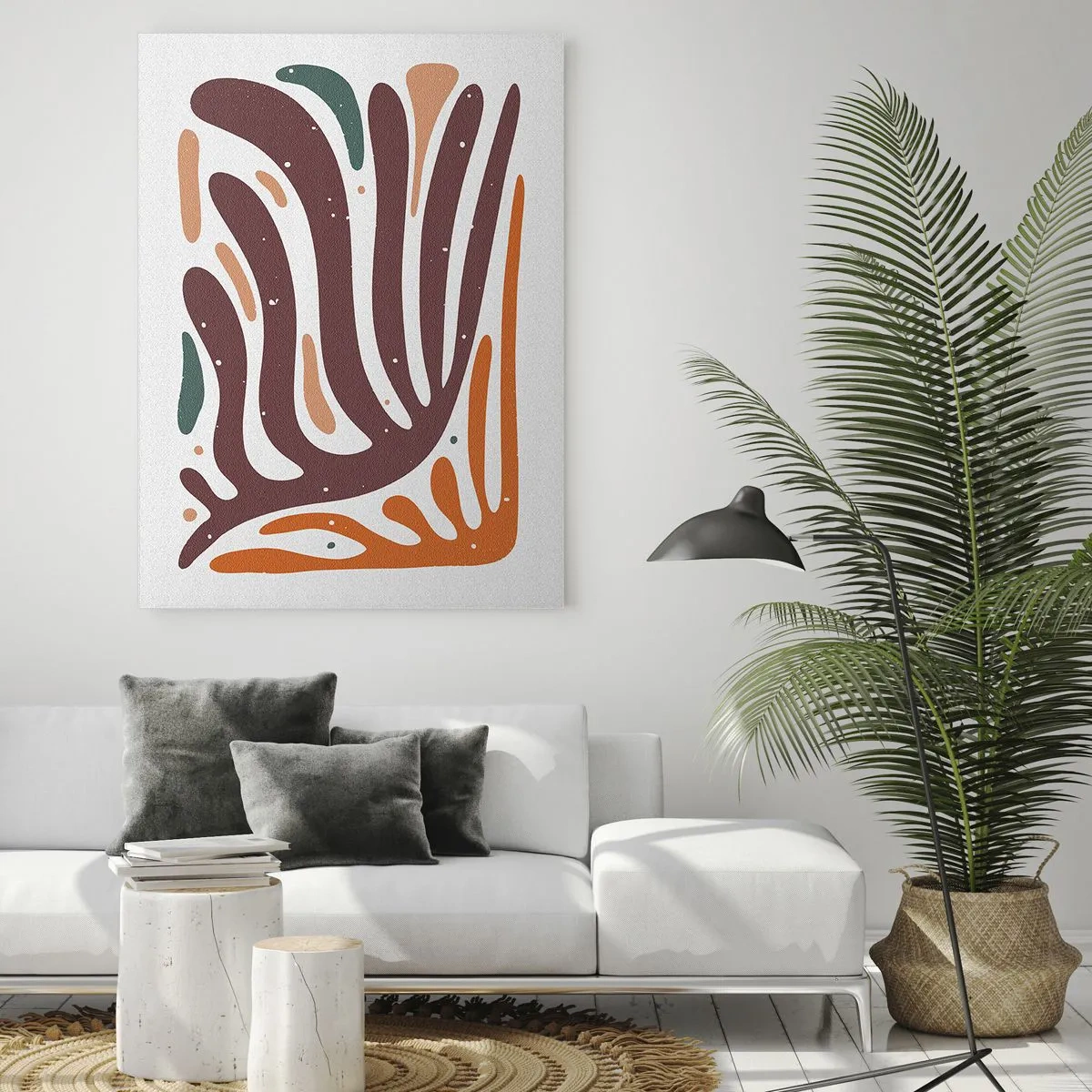 Obraz na skle - Organická a radiálna kompozícia - 50x70 cm