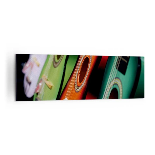 Obraz na plátne - Gitara má veľa farieb - 160x50 cm