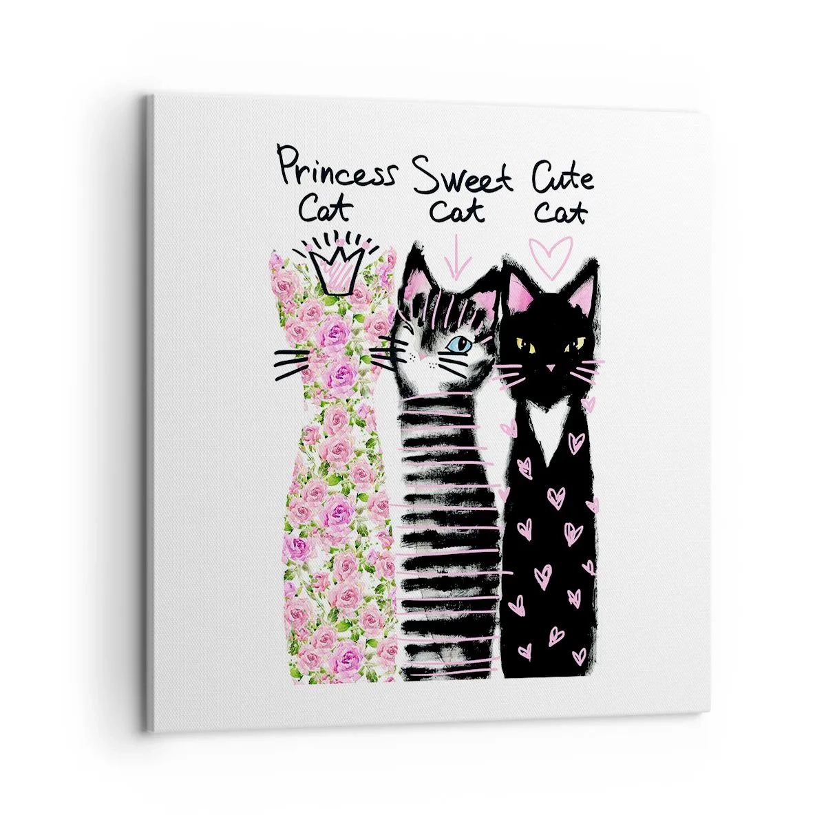 Obraz na plátne - Boli raz tri mačičky - 60x60 cm