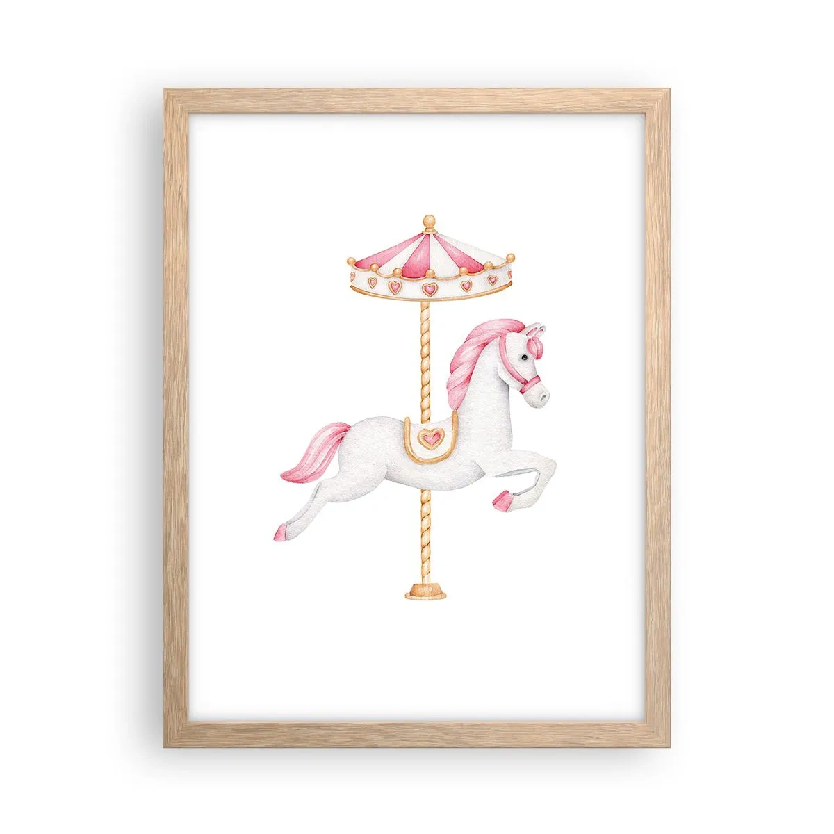 Plagát v ráme zo svetlého duba - Vyrazil z kopýtka - 30x40 cm