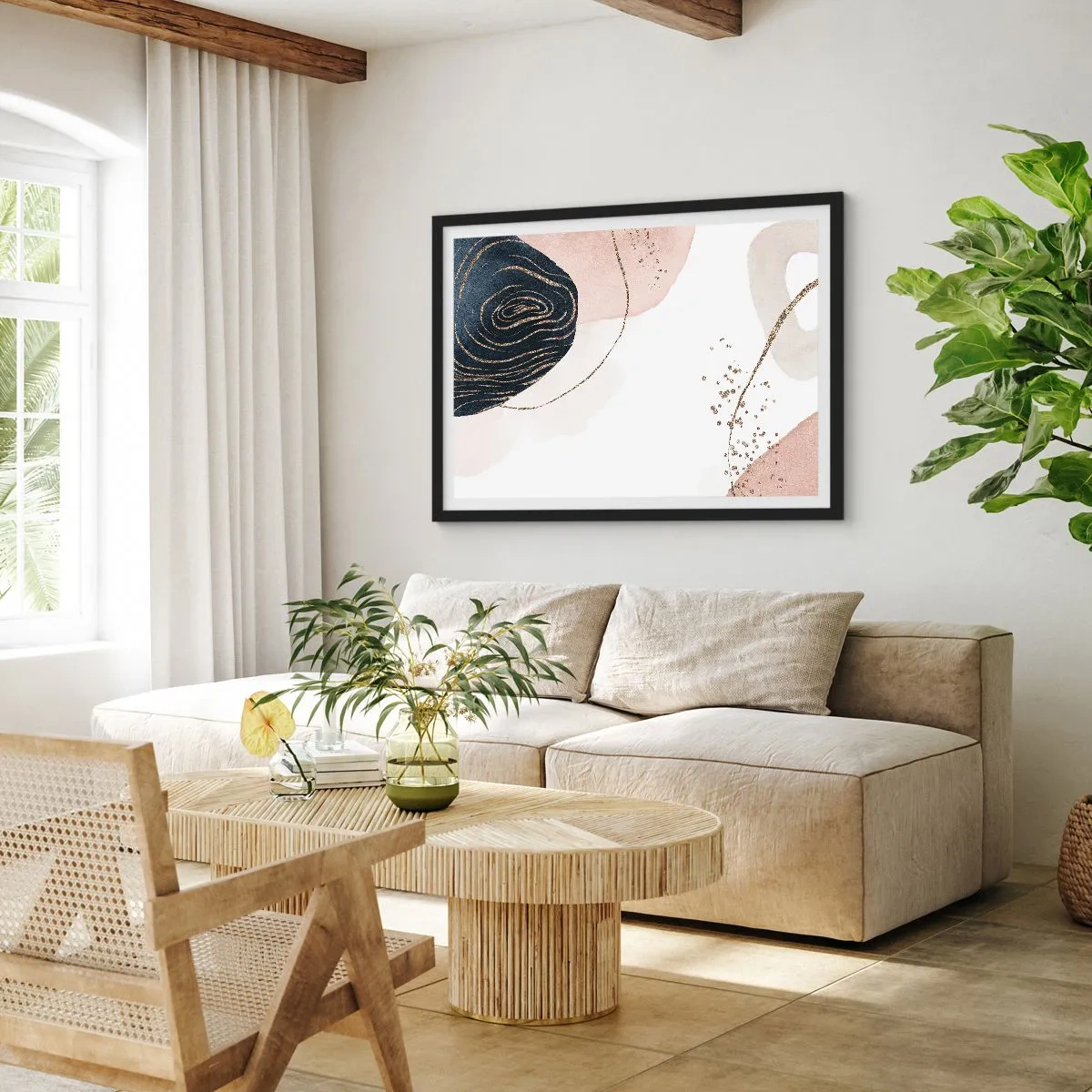 Plagát v čiernom ráme - Všetko plynie - 50x40 cm