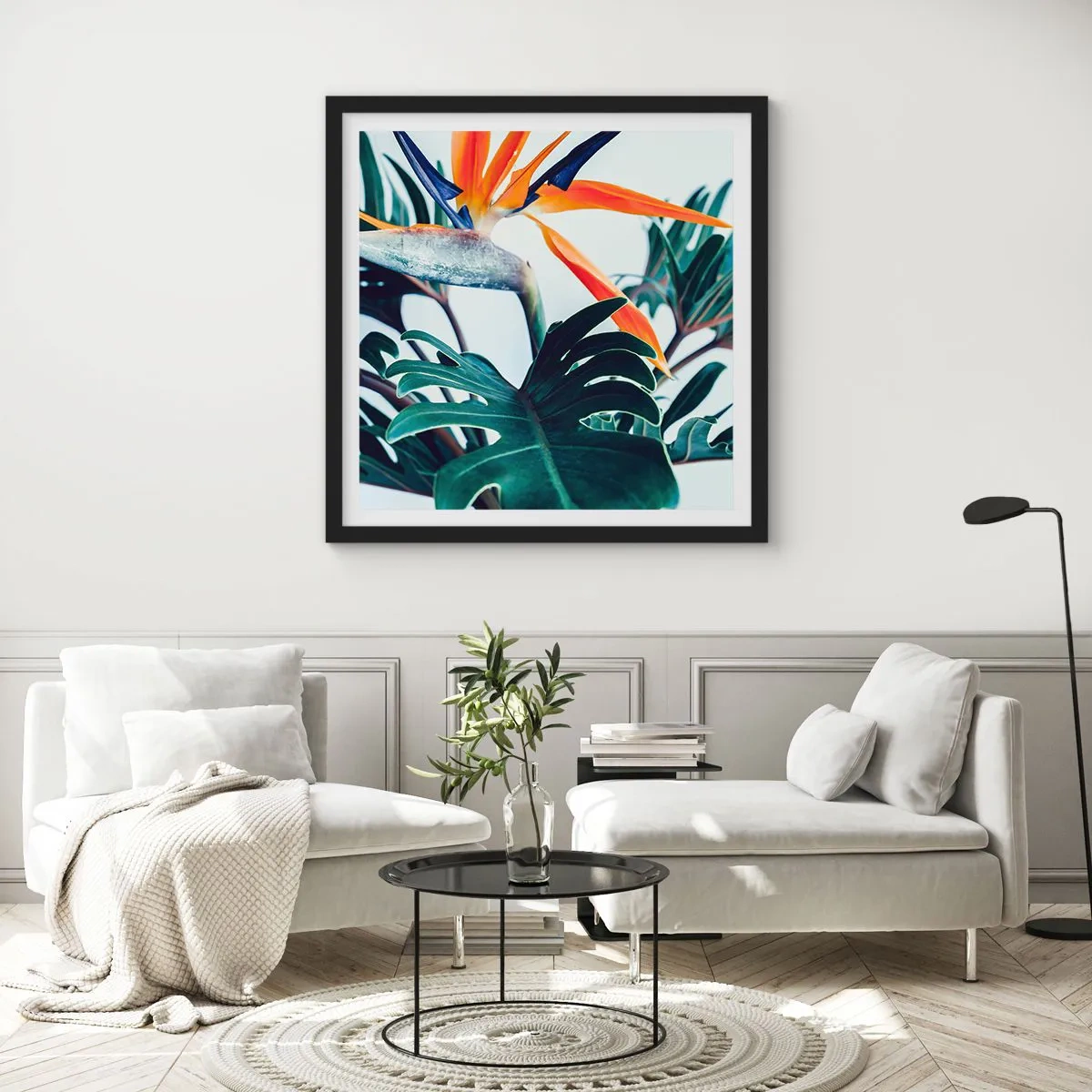 Plagát v čiernom ráme - Vtáker - 60x60 cm