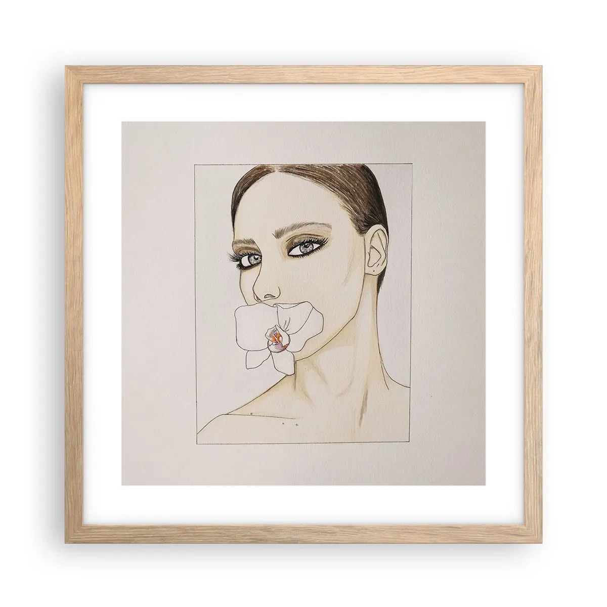 Plagát v ráme zo svetlého duba - Symbol elegancie a krásy - 40x40 cm