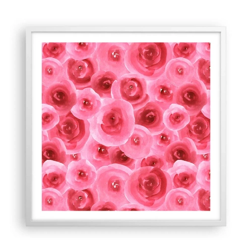 Plagát v bielom ráme - Ruže dole aj hore - 60x60 cm