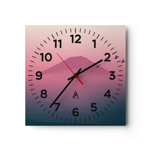 Nástenné hodiny - Pútnici nad oblakmi - 40x40 cm