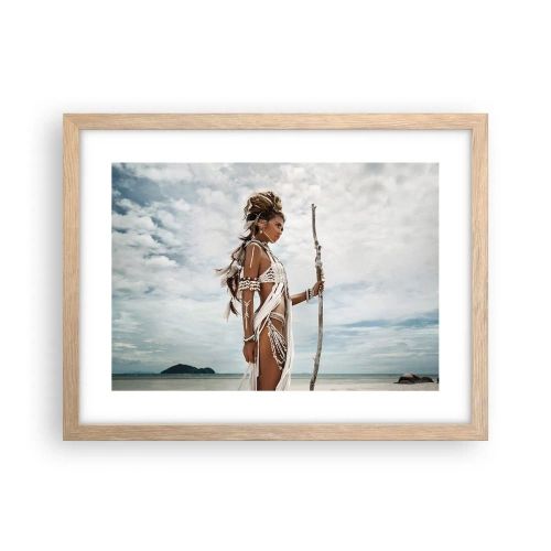 Plagát v ráme zo svetlého duba - Kráľovná trópov - 40x30 cm