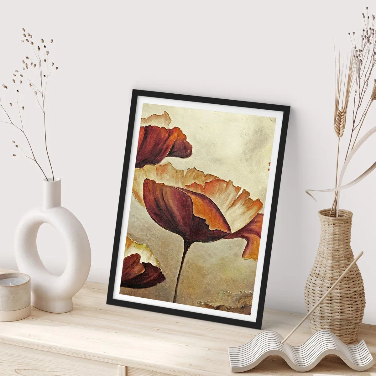 Plagát v čiernom ráme - Lán lúky - 61x91 cm