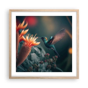 Plagát v ráme zo svetlého duba - Skutočne pestrý život - 50x50 cm