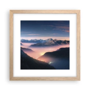 Plagát v ráme zo svetlého duba - Svetlo v údoliach - 30x30 cm