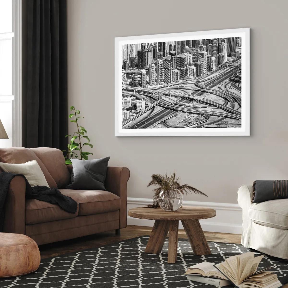 Plagát v bielom ráme - Dubaj – neskutočné mesto - 50x40 cm