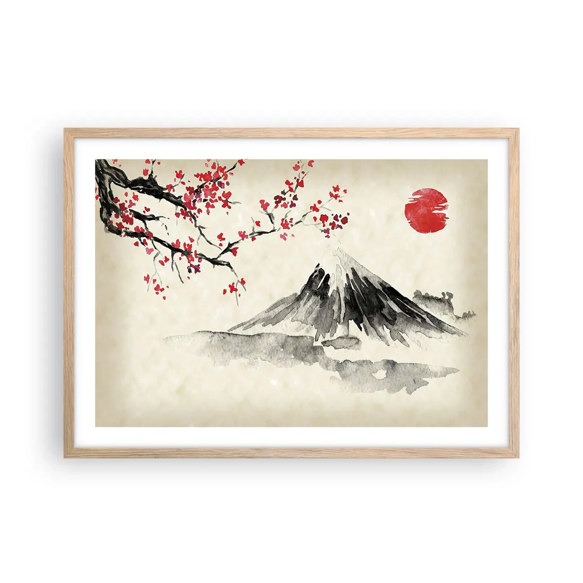 Plagát v ráme zo svetlého duba - Zamilujte sa do Japonska - 70x50 cm