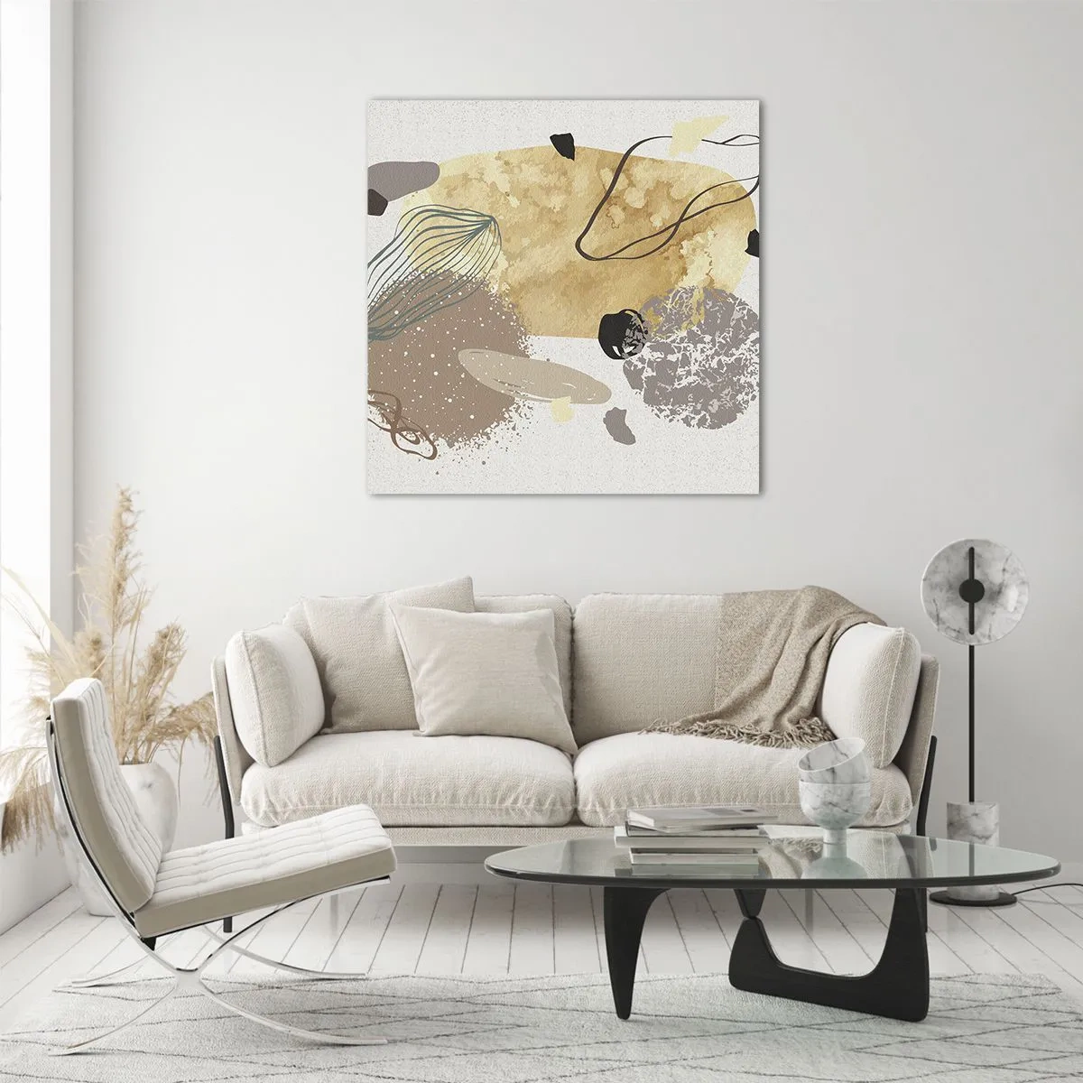 Obraz na skle - Abstraktná slivka - 40x40 cm